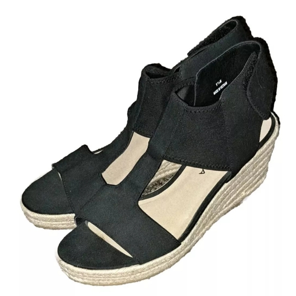 Moda Spana Black Wedge Heel Size 9.5 SB6#6